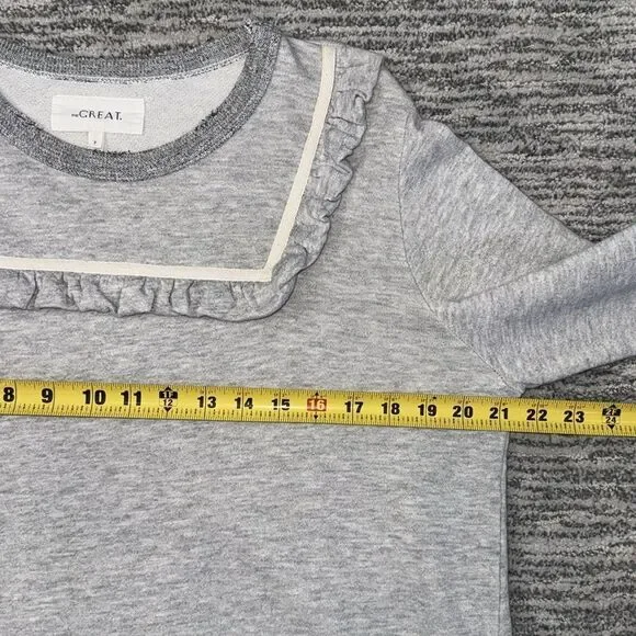 The Great. The Shrunken Bib Sweatshirt Heather Grey Medium - Picture 9 of 14